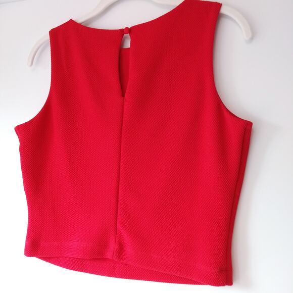 Bisou Bisou M Beaded Collar Top Sleeveless Cropped Tank Textured Fitted Glam Y2K - Picture 5 of 11